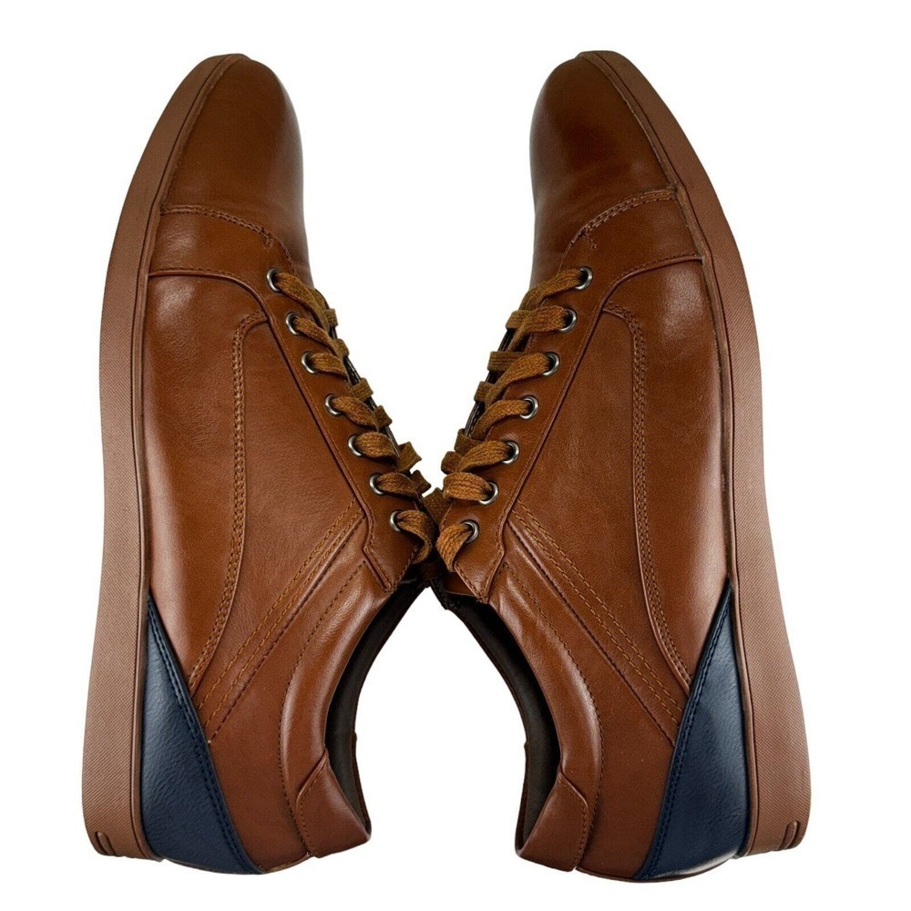 Tayno Shoes Mens 11 Berny Coffee Lace Up Low Top Brown Classic Casual Dress - Picture 7 of 14